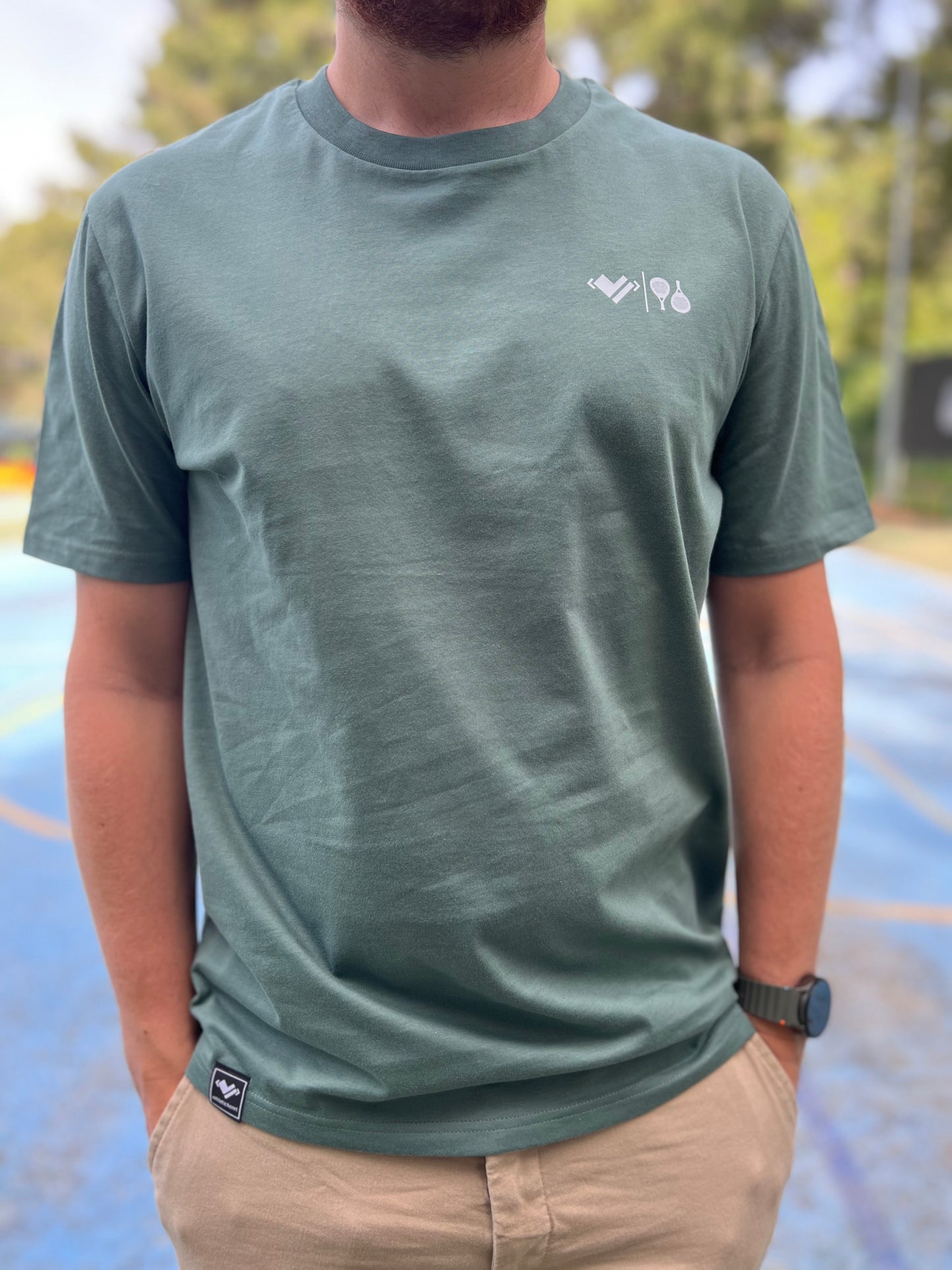 Bio-Baumwolle Padelshirt - Herren/Damen - minimalistic Logo: athletic heart | Padel