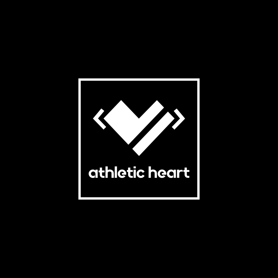 Das athletic heart logo zeigt ein Sportlerherz. Die Marke lässt Sportfans und Sportbegeisterten die Liebe zum Sport zeigen.