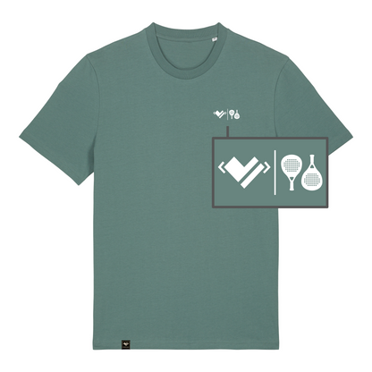Padel Herz, I love Padel, Padel-Tennis Shirt Baumwolle Green Bay, Padelshirt mit Padel Logo und Sportlerherz
