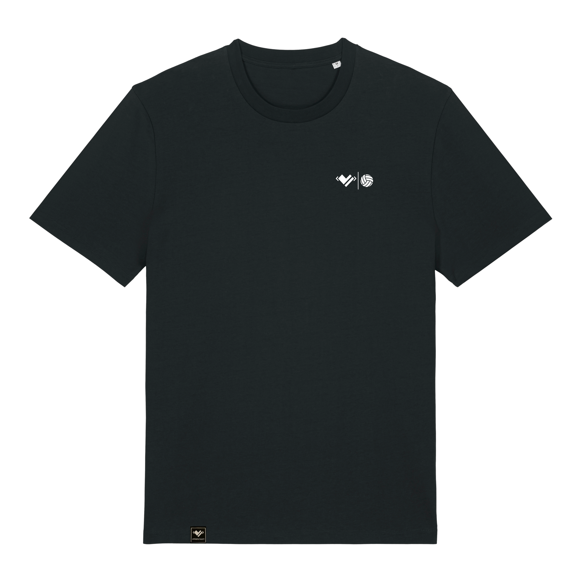 athletic heart Volleyballshirt schwarz. Ausdruck der Volleyballliebe durch Volleyball Herz sowie Sportlerherz Volleyball. Ebenfalls ein Beachvolleyballshirt