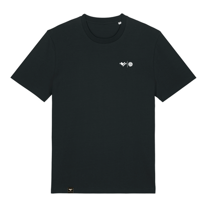athletic heart Volleyballshirt schwarz. Ausdruck der Volleyballliebe durch Volleyball Herz sowie Sportlerherz Volleyball. Ebenfalls ein Beachvolleyballshirt