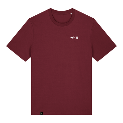 athletic heart Volleyballshirt in burgund rot. Beachvolleyballshirt mit Volleyball Herz bzw. Sportlerherz Volleyball zum Ausdruck der Volleyballliebe