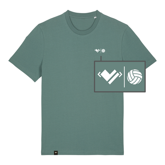 Volleyball Herz, I love Volleyball, athletic heart Volleyball Shirt Green Bay. Volleyballliebe Volleyballshirt mit Herz Volleyball oder Sportlerherz Volleyball zum Ausdruck der Volleyballliebe.