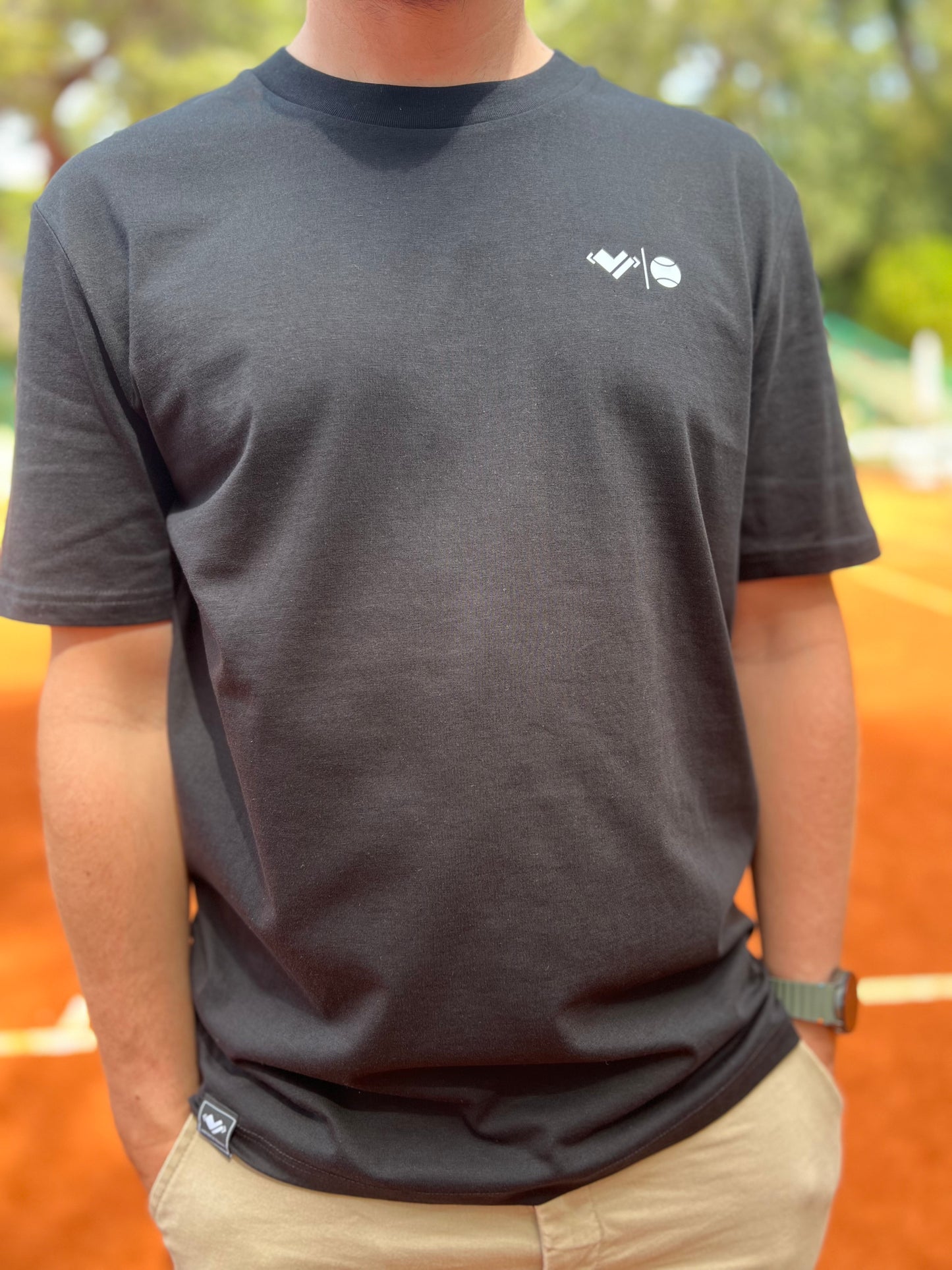 Tennis Shirt schwarz Baumwolle - four seasons of tennis - athletic heart | Tennis - Tennisoberteil Herren & Damen