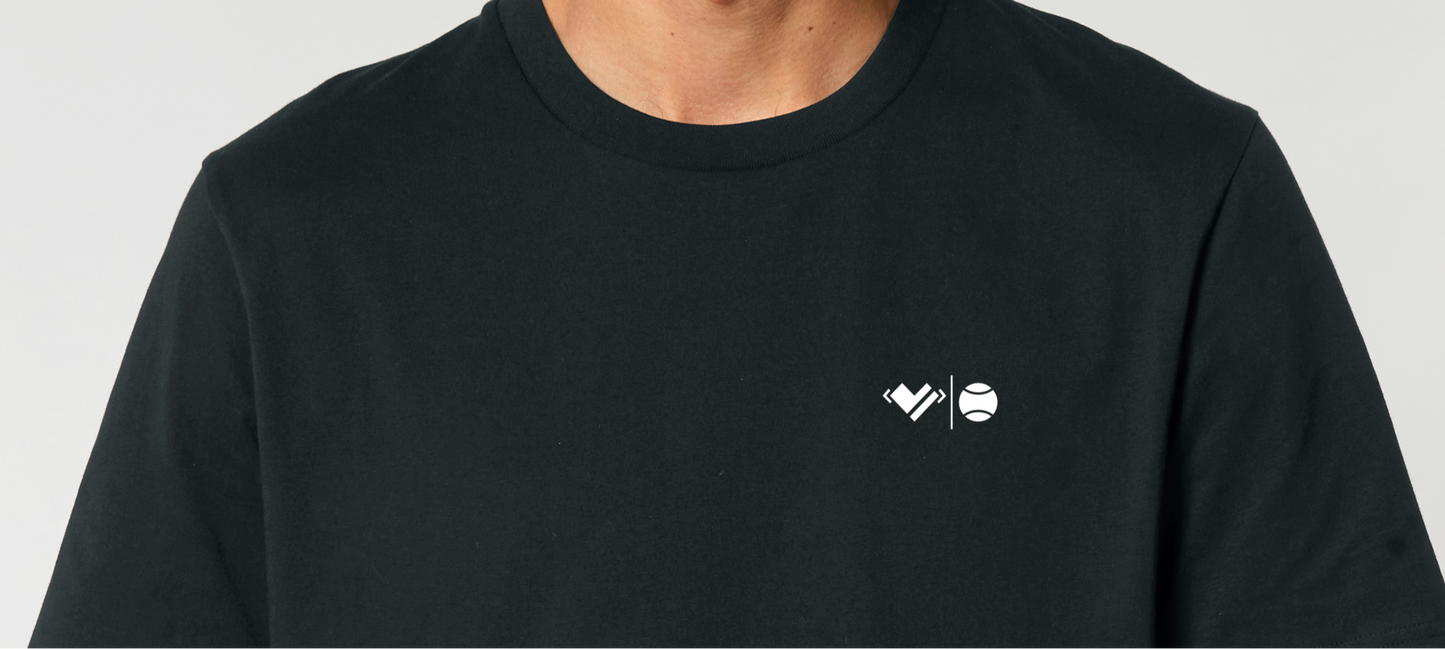 Bio-Baumwolle Tennisshirt schwarz - game, set match graffiti - Herren/Damen - athletic heart | Tennis