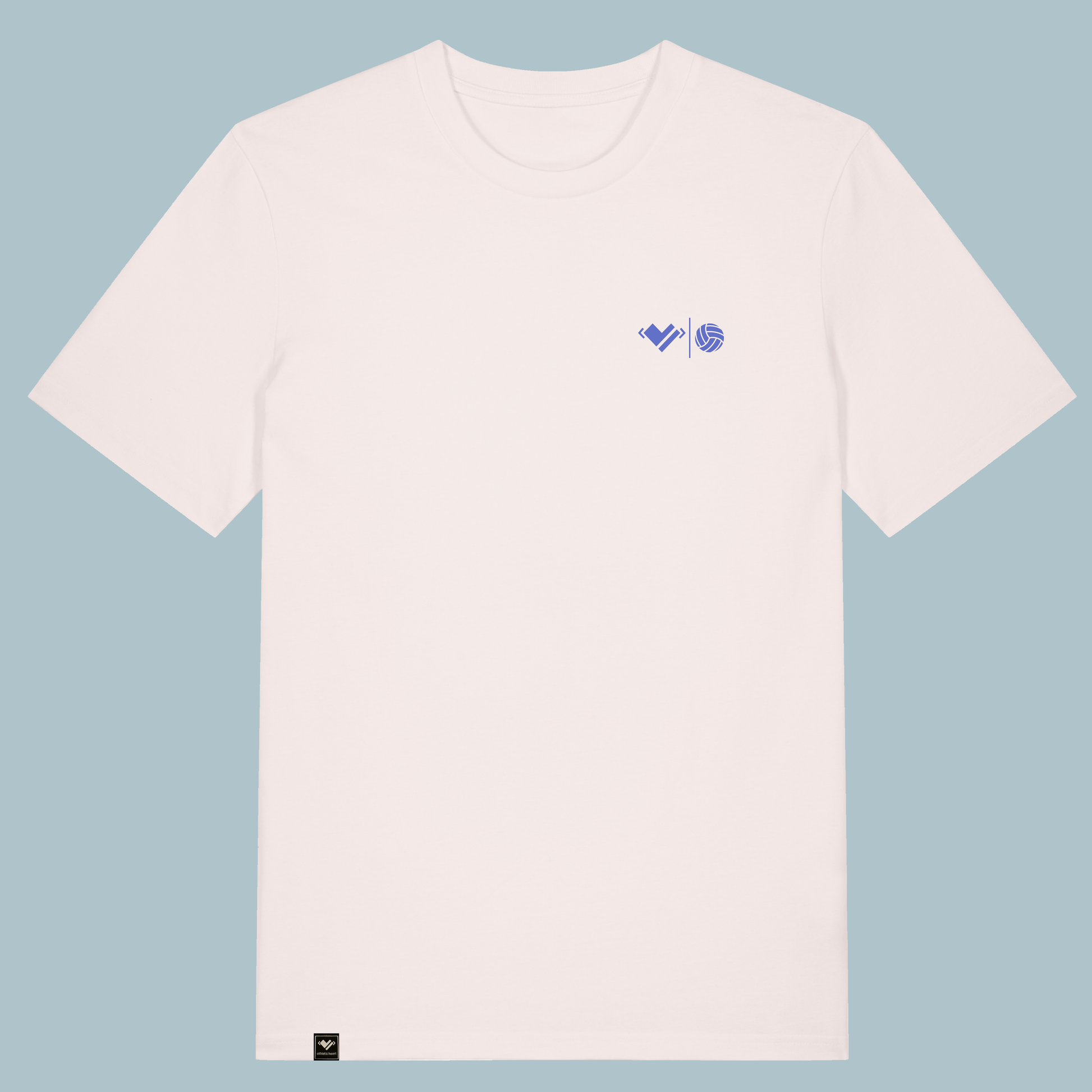 Shirt mit athletic heart volleyball Logo. Sportlerherz Volleyball. Volleyballliebe